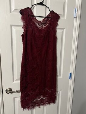 Intimates Free People Burgundy Lace Midi Dress
